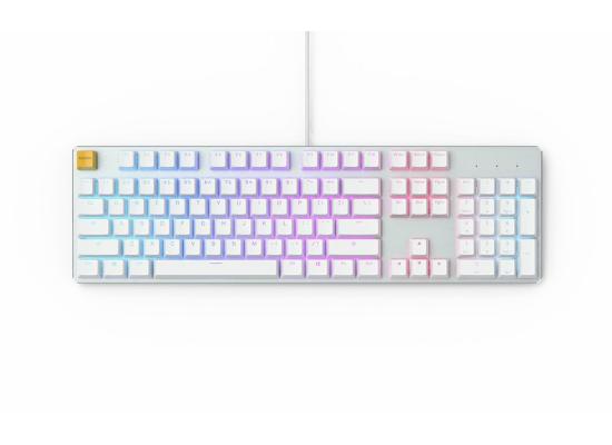 Glorious GMMK Full Size, Modular Mechanical Gaming Keyboard - Full Size 104/105 Keys - RGB LED Backlit, Hot Swap Switches (White Ice Edition/Brown Switches)
