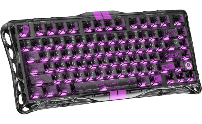 GravaStar Mercury V75 Lite Hall Effect Magnetic Gaming Keyboard – 8KHz Rapid Trigger Wired 75% Keyboard, Adjustable Actuation, Hot-Swappable Switches, Transparent RGB for PC/Mac