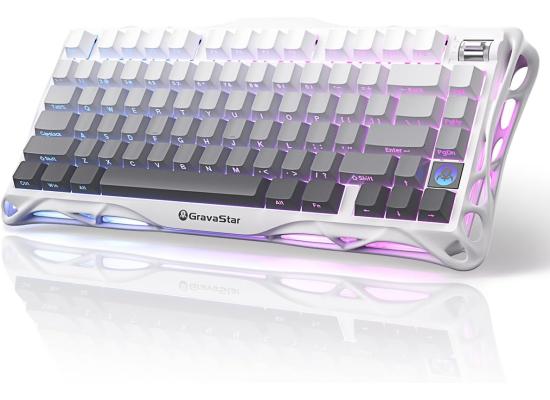 GravaStar Mercury K1 75% Wireless Mechanical Gaming Keyboard, Aluminum Alloy Exoskeleton Design, Gasket Custom Keyboard Hot-Swap Socket, Linear Switches, RGB Backlit