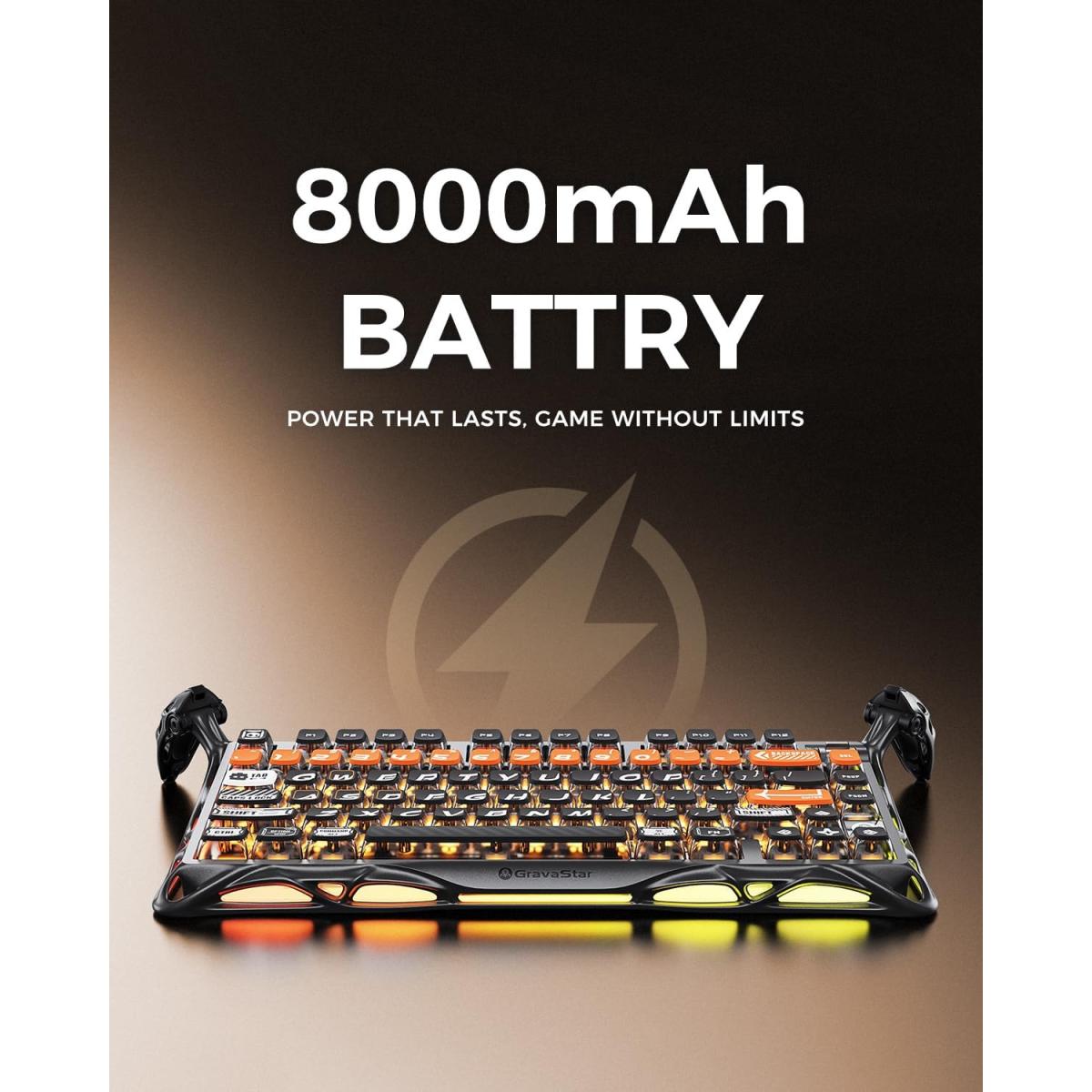 GravaStar Mercury K1 Pro Wireless Mechanical Gaming Keyboard, 75% Layout RGB Custom Keyboard, Aluminum Alloy Matte Black Frame with Phoenix-Inspired Keycaps, Hot-Swappable Linear Switches – CyberFlare