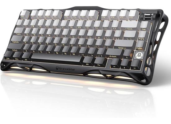 GravaStar Mercury K1 75% Wireless Mechanical Gaming Keyboard, Aluminum Alloy, Gasket Compact Custom Keyboard Hot-Swap Socket, Linear Switches, RGB Backlit - Gradient Black