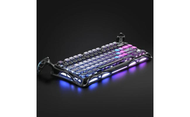 GravaStar Mercury K1 Pro 75% Wireless Mechanical Gaming Keyboard, Gasket Compact Custom Keyboard Hot-Swap Socket, Linear Switches, with RGB Backlit & Frame (Galaxy Black)
