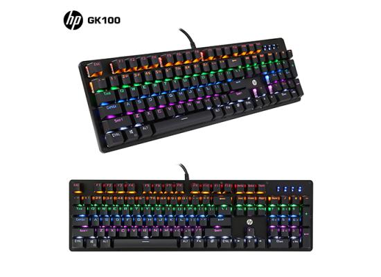 HP GK100F RGB Wired Gaming Mechanical Black Keyboard - Blue Switch