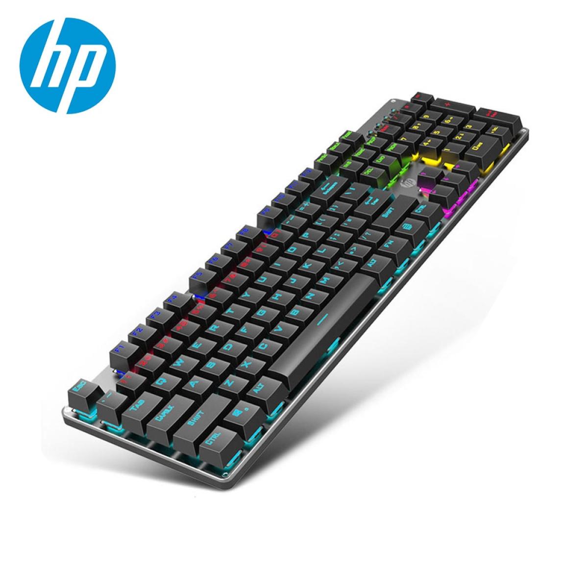 HP GK100F RGB Wired Gaming Mechanical Black Keyboard - Blue Switch