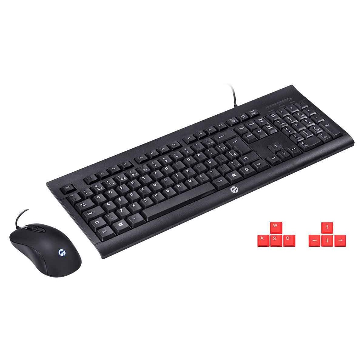 HP km100 USB Wired Gaming Waterproof Membrane Keyboard & Mouse Combo