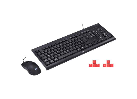 HP km100 USB Wired Gaming Waterproof Membrane Keyboard & Mouse Combo