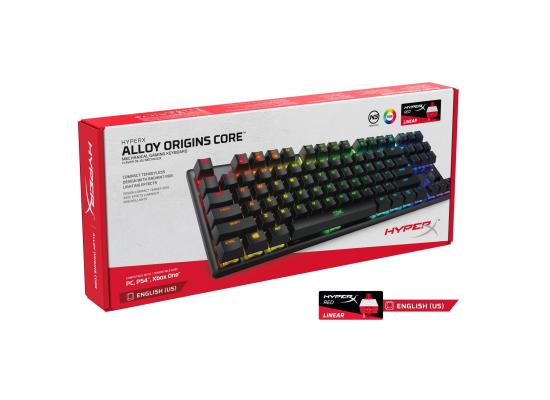 HyperX Alloy Origins Core TKL Mechanical Gaming Keyboard,Macro Customization, Compact Form Factor, RGB LED Backlit, Linear HyperX Red Switch