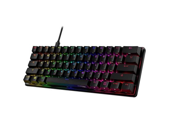 HyperX Alloy Origins 60 PBT Linear Red Switch Wired Mechanical RGB Gaming Keyboard, Ultra Compact 60% Form Factor, Detachable USB-C cable, Double shot PBT keycaps, Full Aluminum Body (English & Russian Layout)