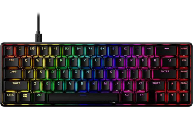 HyperX Alloy Origins 65 PBT Linear Red Switch Wired Mechanical RGB Gaming Keyboard, Ultra Compact 65% Form Factor, Detachable USB-C cable, Double shot PBT keycaps, Full Aluminum Body