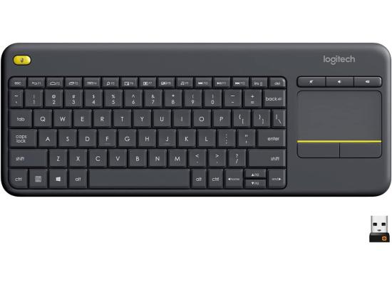 Logitech K400 Plus Wireless (2.4GHz) w/ Built-in Touch Pad Keyboard Up To 10m Range For PC-connected TV, Windows, Android, Chrome OS, Laptop, Tablet - (عربي)