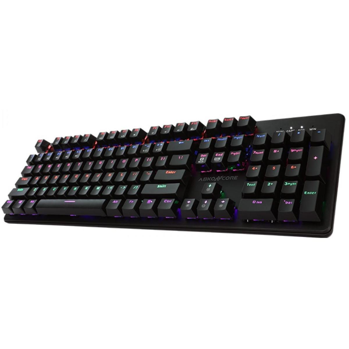ABKONCORE K595 Rainbow RGB LED Backlit Splash-Proof Mechanical Gaming Keyboard-Blue Switches