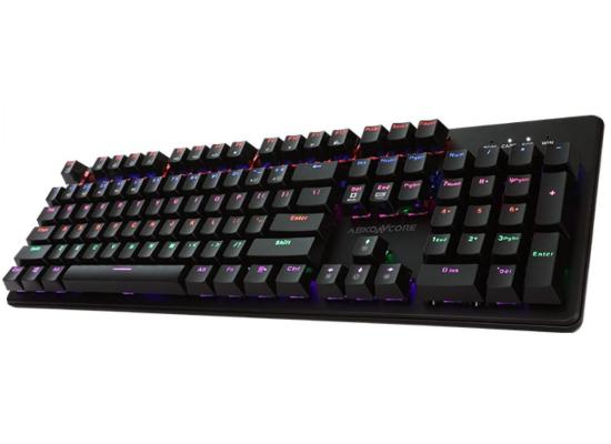 ABKONCORE K595 Rainbow RGB LED Backlit Splash-Proof Mechanical Gaming Keyboard-Blue Switches