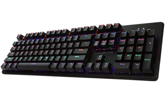ABKONCORE K595 Rainbow RGB LED Backlit Splash-Proof Mechanical Gaming Keyboard-Blue Switches