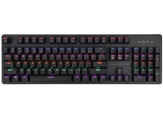 ABKONCORE K595 Rainbow RGB LED Backlit Splash-Proof Mechanical Gaming Keyboard-Blue Switches
