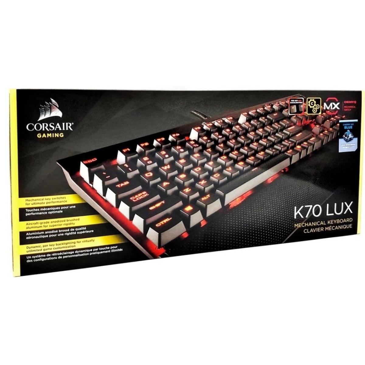 Corsair K70 LUX Mechanical Gaming Keyboard Red LED CHERRY® MX Red w/ Wrist Rest