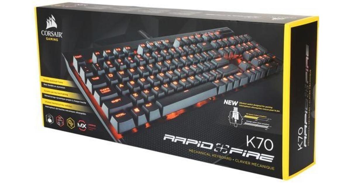 K70 RAPIDFIRE Mechanical Gaming Keyboard Red Led CHERRY® Speed Switch w/ Wrist Rest | K70 RAPIDFIRE OS | Jordan