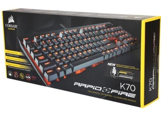 Corsair K70 RAPIDFIRE Mechanical Gaming Keyboard Red Led CHERRY® MX Speed Switch w/ Wrist Rest