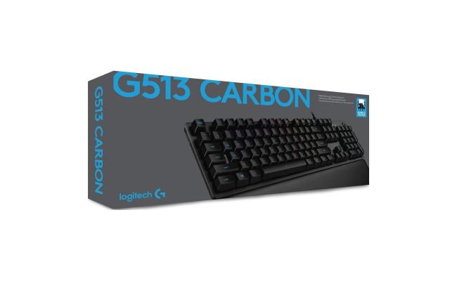 Logitech G513 Carbon LIGHTSYNC , RGB Mechanical Gaming Keyboard with ROMER-G Switches (25% faster and 40% more durable than standard mechanical switches.) - Tactile
