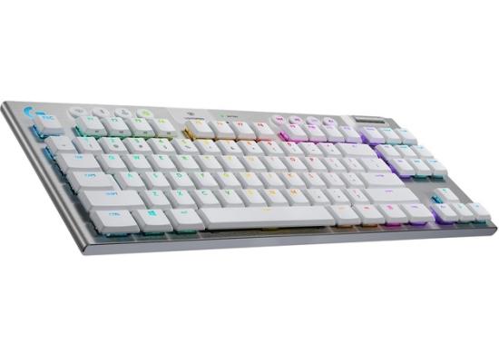 Logitech G915 TKL LIGHTSPEED Wireless (2.4GHz + Bluetooth) RGB Low-Profile Mechanical (GL Tactile Switch) - White Gaming Keyboard