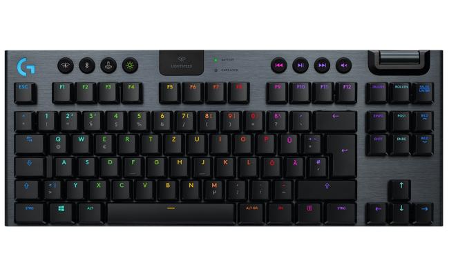 Logitech G915 TKL LIGHTSPEED Wireless (2.4GHz + Bluetooth) RGB Low-Profile Mechanical (GL Tactile Switch) - Carbon Gaming Keyboard