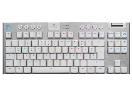 Logitech G915 TKL LIGHTSPEED Wireless (2.4GHz + Bluetooth) RGB Low-Profile Mechanical (GL Tactile Switch) - White Gaming Keyboard