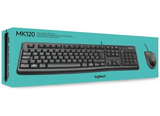 Logitech MK120 Durable & Spill-Resistant Comfortable & FULL-SIZE USB Keyboard & Mouse Combo-Black