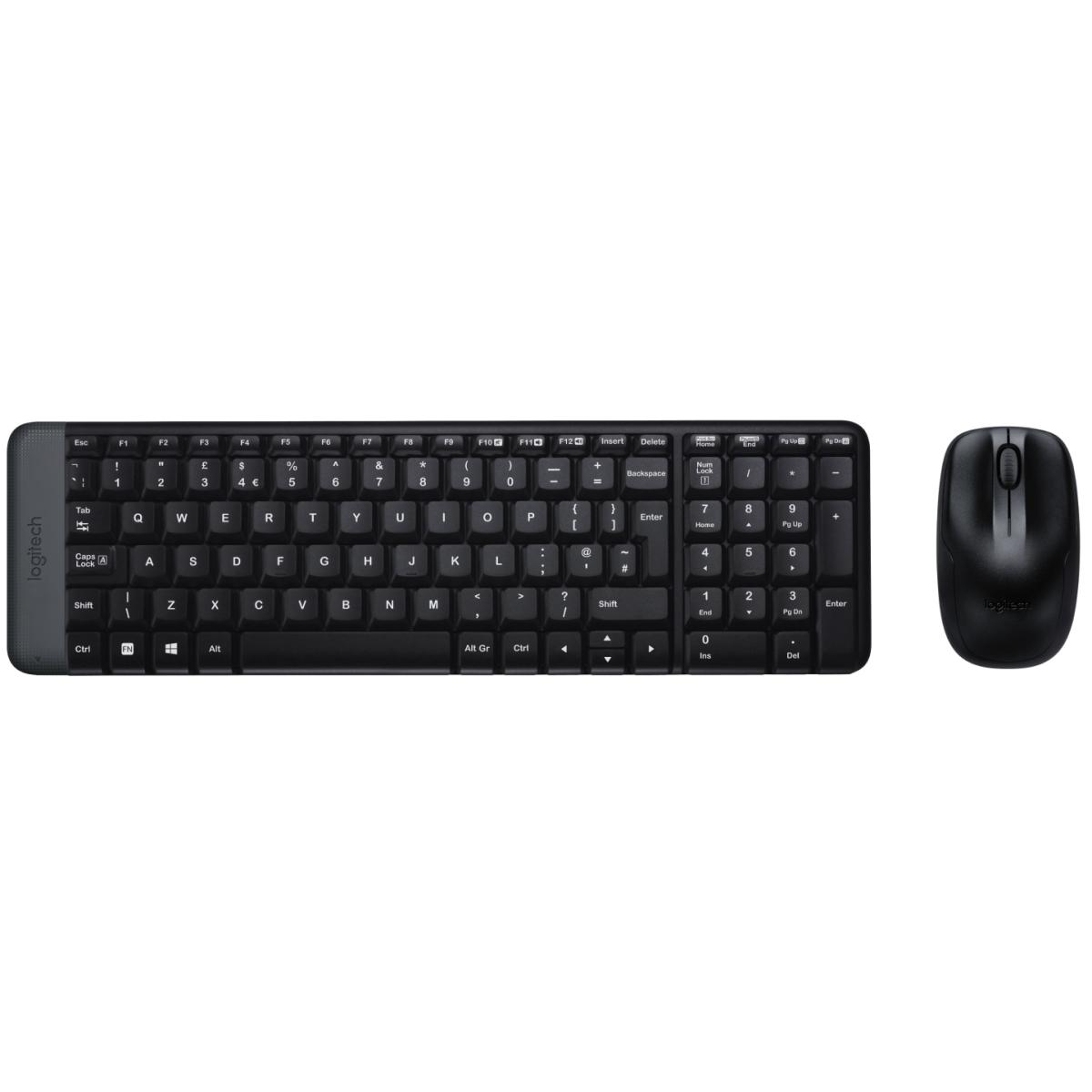Logitech MK220 Compact Kit 2.4GHz Wireless Black Keyboard & Mouse Combo (عربي)