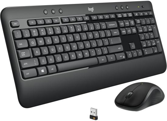 Logitech MK540 Advanced Wireless Keyboard & Mouse Combo 2in1 (2.4GHz), Sleek & Comfortable Spill-Resistant Design, Full-Size Keyboard w/ Programmable Keys & Palm Rest, Optical Mouse - PC/Laptop  (عربي)