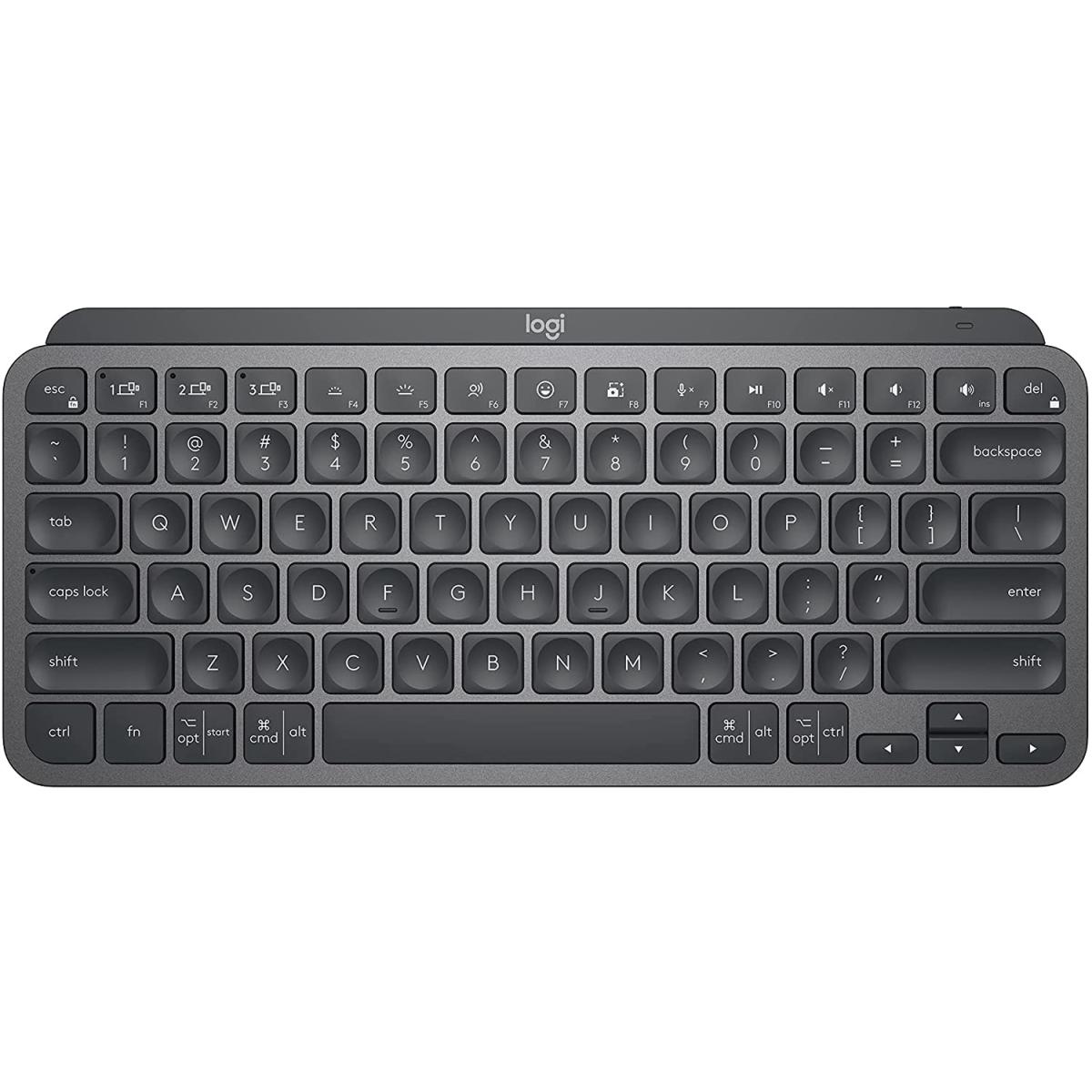Logitech MX KEYS MINI Minimalist Compact Wireless Bluetooth Illuminated Backlighting Keyboard Up To 10 Days Rechargeable Battery/Multi Bluetooth Devices - Graphite