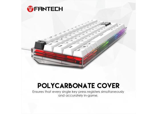 FANTECH MAXFIT61 MK857 FROST WIRED RGB 60% Modular Mechanical Gaming Keyboard, Type-C Programmable, Red Switch-White