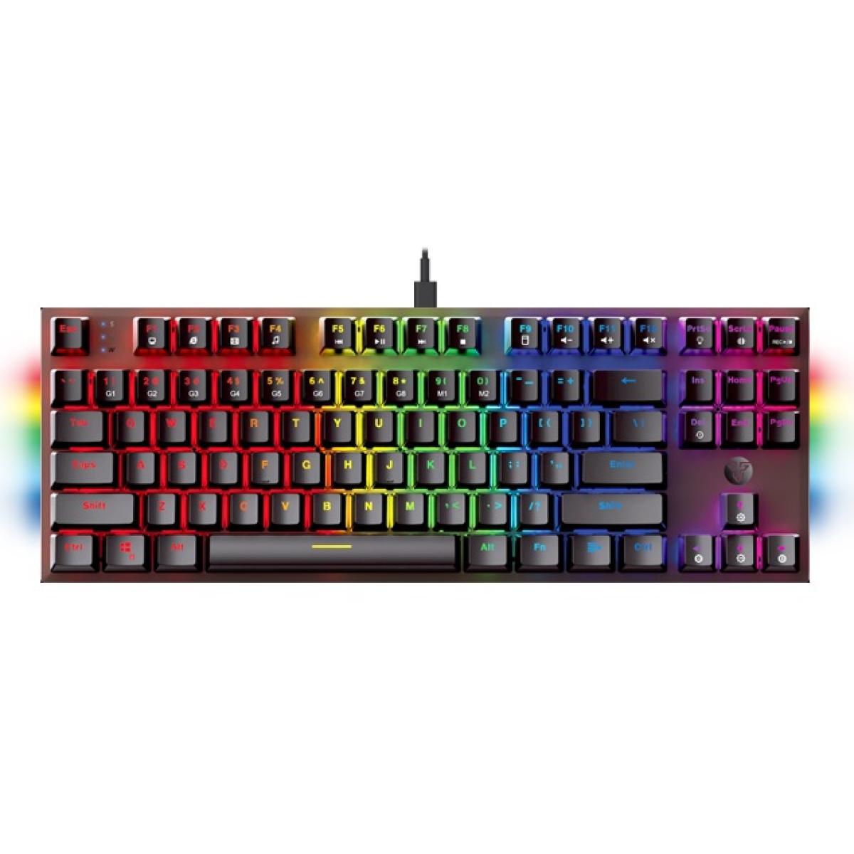 Fantech Maxfit87 Mk856 Tkl (80%) Rgb Mechanical Gaming Keyboard W/ Type C Cable & Media Keys - Blue Switch