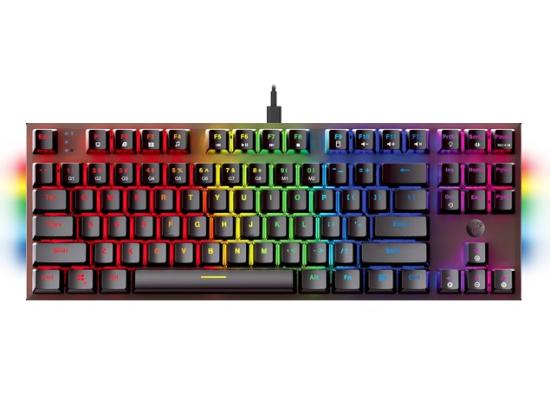 Fantech Maxfit87 Mk856 Tkl (80%) Rgb Mechanical Gaming Keyboard W/ Type C Cable & Media Keys - Blue Switch