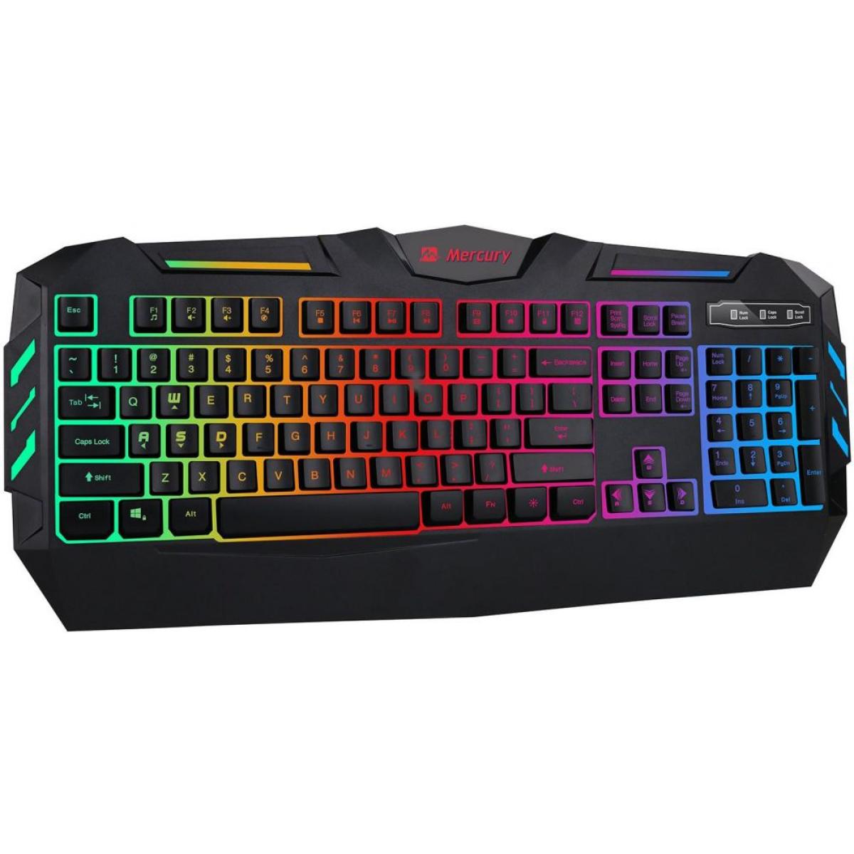 MERCURY MK59 Wired Membrane Gaming Keyboard w/ Rainbow Breathing Backlight-Black (عربي)