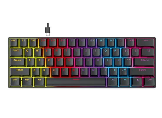 FANTECH MK211 ATOM61 Mechanical Gaming Keyboard, Double-Shot ABS, 1000Hz Polling Rate.