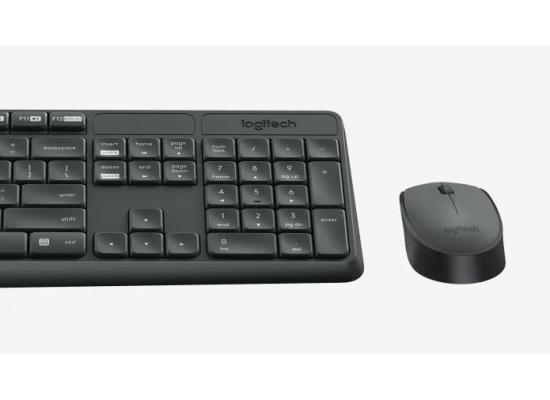 Logitech MK235 Wireless Keyboard & Mouse Combo 2in1 Wireless (2.4GHz), Silent Slim Design Full-Size Keyboard, Optical Mouse - For Windows (عربي)