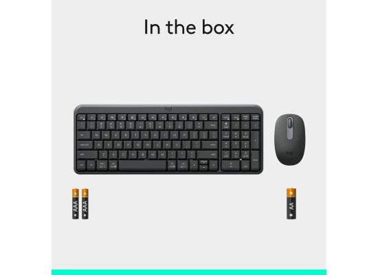 Logitech MK250 Bluetooth Wireless Mouse and Keyboard Combo: Fast & Easy Connectivity, Compact Wireless Keyboard, Ambidextrous Mouse, Durable Build - Windows/MacOS - Graphite