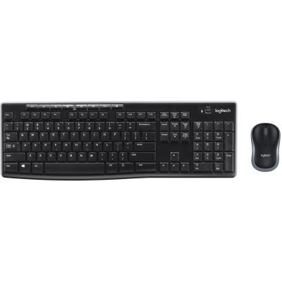 Logitech MK270 Wireless Keyboard & Mouse Combo 2in1 Wireless (2.4GHz), Silent Slim Design Full-Size Keyboard w/ Media Keys, Optical Mouse - For Windows (عربي)