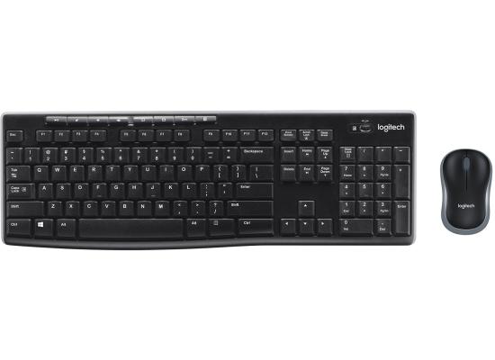 Logitech MK270 Wireless Keyboard & Mouse Combo 2in1 Wireless (2.4GHz), Silent Slim Design Full-Size Keyboard w/ Media Keys, Optical Mouse - For Windows (عربي)