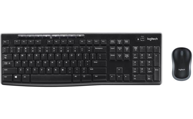 Logitech MK270 Wireless Keyboard & Mouse Combo 2in1 Wireless (2.4GHz), Silent Slim Design Full-Size Keyboard w/ Media Keys, Optical Mouse - For Windows (عربي)