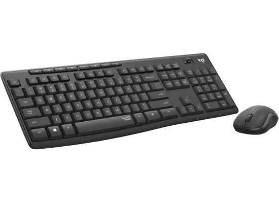 Logitech MK295 Silent Wireless Combo Keyboard & Mouse 2in1 (2.4GHz), Full Size Design Keyboard & Optical Mouse, SilentTouch Technology - For Windows (عربي)