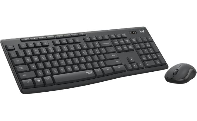 Logitech MK295 Silent Wireless Combo Keyboard & Mouse 2in1 (2.4GHz), Full Size Design Keyboard & Optical Mouse, SilentTouch Technology - For Windows (عربي)