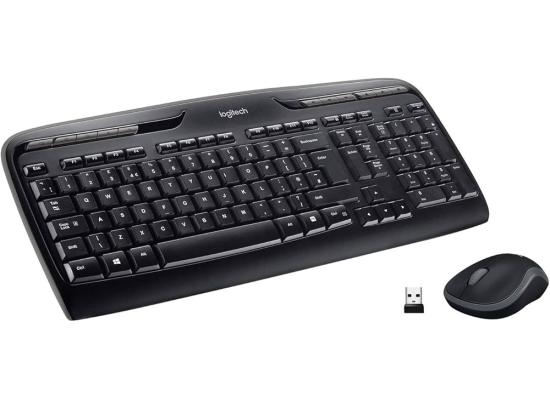 Logitech MK330 Wireless Multimedia Keyboard & Mouse Combo 2in1 (2.4GHz), Sleek & Comfortable Design, Full-Size Keyboard w/ Multimedia Hot Keys, Optical Mouse - PC/Laptop  (عربي)