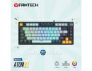 Fantech Mk875 V2 Atom81 (TKL 75% Size) RGB Wired 3 Colors Combination Mechanical Gaming Keyboard Mizu Edition, 3 Pin Hot-Swappable Switches, 26 Anti-Ghosting Keys, Multimedia Knob - Sky Blue/Red Switch