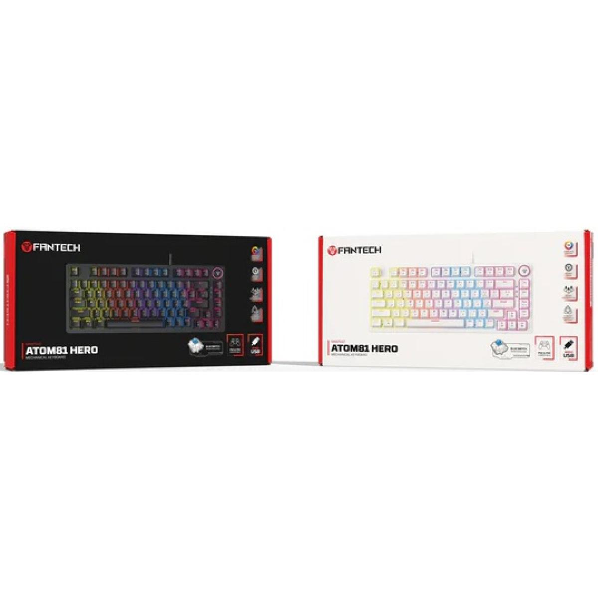 Fantech Hero MK875 V2 RGB Gaming Keyboard, (White/Red Switch), Hot-Swappable For PS5 - PS4 - PC Compatible, 17 Lighting Modes (عربي) Fantech Hero MK875 V2 RGB Gaming Keyboard, (White/Red Switch), Hot-Swappable For PS5 - PS4 - PC Compatible, 17 Lighting Modes (عربي)
