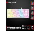 Fantech Hero MK875 V2 RGB Gaming Keyboard, (White/Red Switch), Hot-Swappable For PS5 - PS4 - PC Compatible, 17 Lighting Modes (عربي)