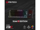 Fantech MK876 V2 Atom87 (TKL 75% Size) RGB Wired 2 Colors Combination Mechanical Gaming Keyboard Sumi Edition, 3 Pin Hot-Swappable Switches, 25 Anti-Ghosting Keys - Black/Red Switch