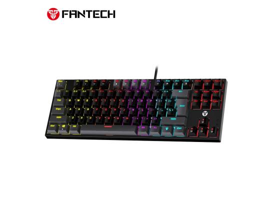 Fantech MK876 V2 Atom87 (TKL 75% Size) RGB Wired 2 Colors Combination Mechanical Gaming Keyboard Sumi Edition, 3 Pin Hot-Swappable Switches, 25 Anti-Ghosting Keys - Black/Red Switch