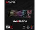Fantech MK876 V2 Atom87 (TKL 75% Size) RGB Wired 2 Colors Combination Mechanical Gaming Keyboard Sumi Edition, 3 Pin Hot-Swappable Switches, 25 Anti-Ghosting Keys - Grey/Blue Switch