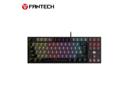 Fantech MK876 V2 Atom87 (TKL 75% Size) RGB Wired 2 Colors Combination Mechanical Gaming Keyboard Sumi Edition, 3 Pin Hot-Swappable Switches, 25 Anti-Ghosting Keys - Grey/Blue Switch