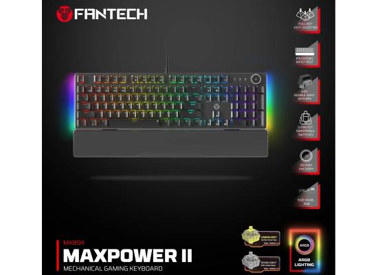 Fantech MK894 Maxpower II Mechanical Gaming Keyboard Black, Speed Grey, (Soft Linear Keys).